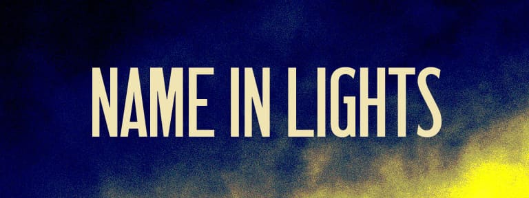 name in lights 2025 header